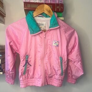 Vintage Girls Pink Multicolor London Fog  Windbreaker Jacket - Size M (size 10)